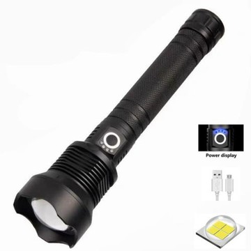 跨境新款XHP70.2大功率手電筒LED強光鋁合金USB充電手電筒