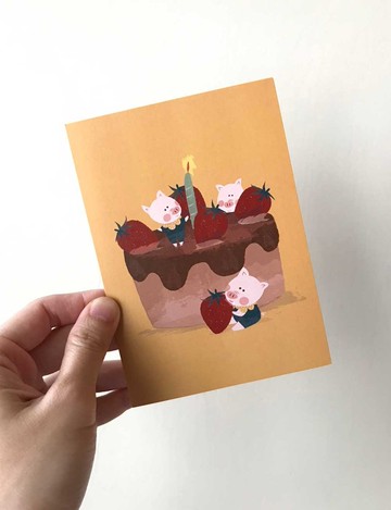 一個小蛋糕的祝福 | 明信片 | 生日卡|  Birthday card