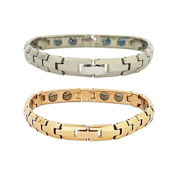 KOTO鍺磁能量鈦手鍊財源滾滾款T-1604/T-1604RG1入 銀色玫瑰金限量款   高磁場富貴健康手環