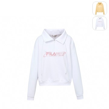 【FILA】女性 長袖半開襟T恤-白色 5TEY-5107-WT