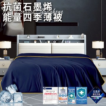 臺灣現貨（隔日出貨）抗菌石墨烯能量四季薄被1.8KG 涼被 冷氣被 薄被 四季被 能量被