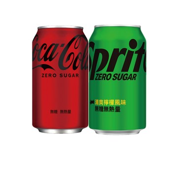 可口可樂 【Coca-Cola 】/【Sprite 雪碧】無糖零卡系列易開罐330ml(24入/箱)(口味任選)