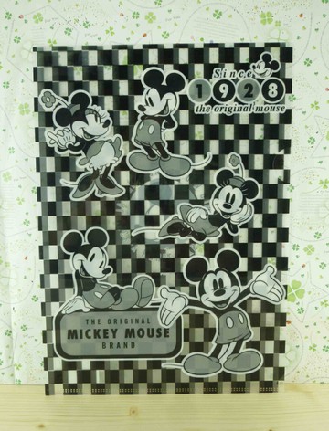 【震撼精品百貨】Micky Mouse 米奇/米妮  L型文件夾-黑白格 震撼日式精品百貨