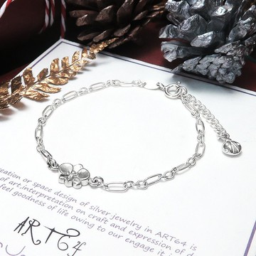 蘭花 射手座 星座花 925純銀手鍊 生日禮物 女生手鍊