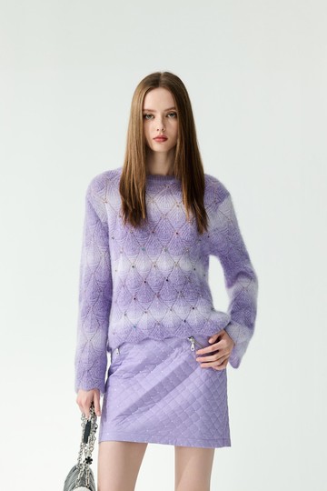 銀河丁香紫漸層針織