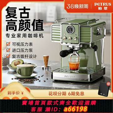 【台灣公司 可開發票】【咨詢享補貼】柏翠PE3690復古小綠意式濃縮咖啡機家用小型半自動