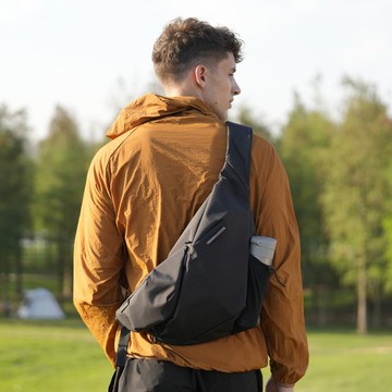 【情人節禮盒】R2魔換斜背包/隨身包 (岩石黑)