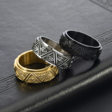 STEEL 鋼戒。轉動．上帝之眼（金黃色6號；舊銀色9號現貨供應中） | PA