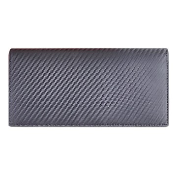 碳纖維 19卡位西裝包男長夾  18.8 x 2 x 9cm  黑紅色