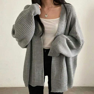 【米蘭精品】現貨+預購 法式針織外套寬鬆上衣針織衫毛衣大碼百搭休閒女裝-慵懶風奶系時尚女外套4色74mx69