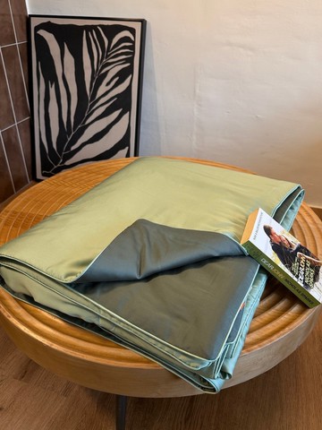 ROZZ100%天絲雙人撞色涼被—蒼松翠柏/深綠/蘋果綠/軍綠