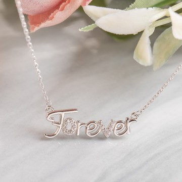 [925純銀]永恆話語FOREVER項鍊【SL589】-銀