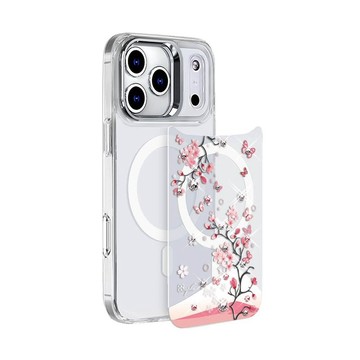 iPhone 17/16/15/14/13 系列可拆式磁吸片材彩鑽手機殼-日本櫻