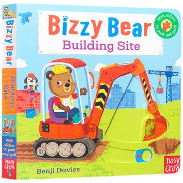 「送音頻」Bizzy Bear:Building site 互動式繪本 推拉書 操作書 挖土機 忙碌的小熊 有聲書