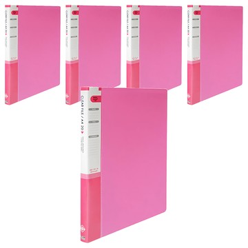 Heemang File 20頁可加頁檔案夾 A4適用 粉色 文件收納整理  5本