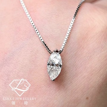 ［翎時珠寶］真正莫桑石 可過測鑽筆 18K金-馬眼項鍊吊墜 MNG048 莫桑石項鍊 18K金項鏈 鑽石項鍊 鎖骨鏈