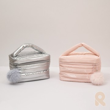 Rfunshop｜條紋雲朵上掀手提分層萬用包 上掀手提包 萬用包 分層 雲朵包 質感 毛球 時尚 RB024