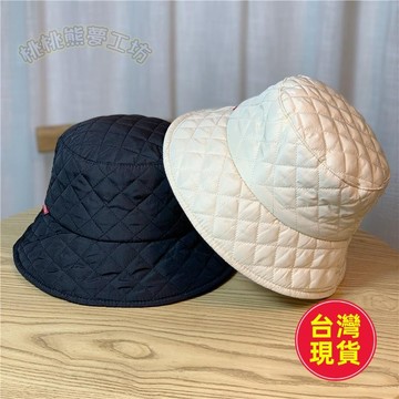 ✈️臺灣出貨✈️韓版羽絨棉盆帽 春夏季防晒遮陽休閒文藝时尚保暖 大簷漁夫帽 男女菱格帽 網紅ins男女遮陽帽日系大簷漁