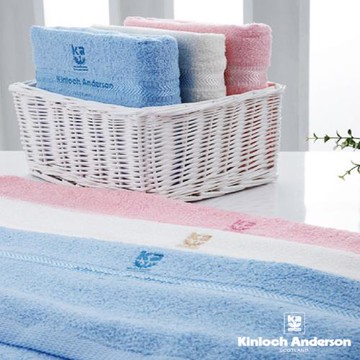 【金安德森】素色亮光紗繡花浴巾組（3色3入，每色各1入）  20支純棉雙股紗