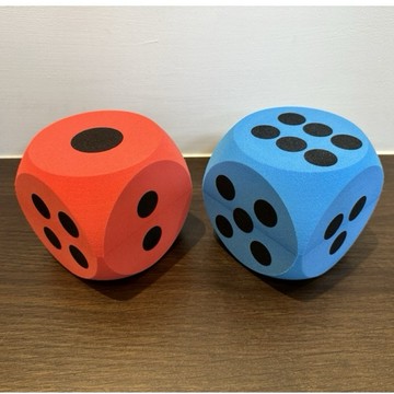 10cm EVA FOAM圓角點數骰子（紅+藍）《台灣製造》/點數/EVA趣味泡綿/蝦皮代開發票