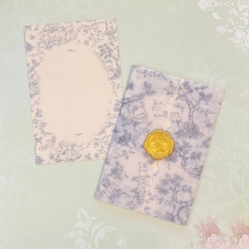 【美妙的森林】Little Alice Blue心意卡套裝 (連包裝花紙及封蠟)