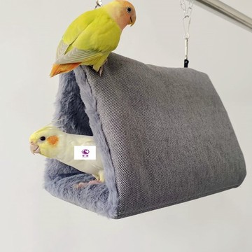 【現貨】秋冬款純棉 加厚過冬窩鳥吊床 鸚鵡窩 鳥房子 睡覺窩三角窩 睡袋 棉窩 鳥窩
