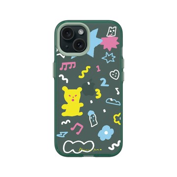 iPhone 15 Clear 憂墨綠 - MacaronToe 馬卡龍腳趾 - 小熊軟糖派對 Gummy Party