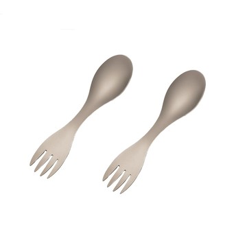 Thunders 【鈦好吃餐具】鈦湯匙叉2入套組