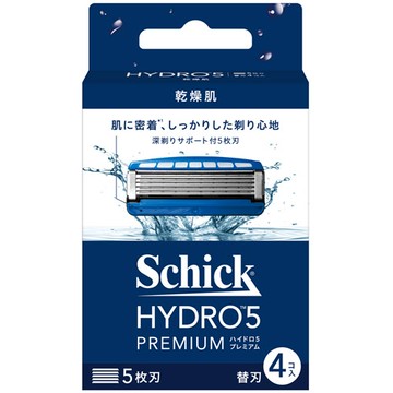 【Schick舒適牌】水次元5 PREMIUM 刮鬍刀片 4入