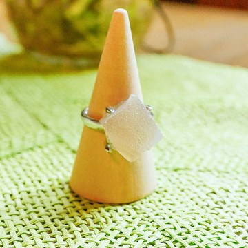 法式軟糖D款 小顆粒晶礦晶簇||天然水晶戒指