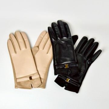 niceioi 通勤必備刺繡花朵保暖手套