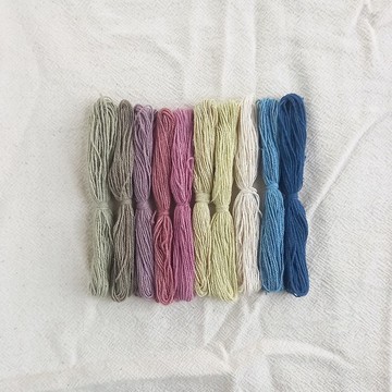 花朵刺繡色 1mm/12m x 10色 天然草木染棉線 刺繡/刺子繡/編織