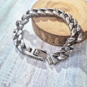 【比法一生】鋼手鍊—刻隱古巴 抗過敏 可洗澡 無須保養