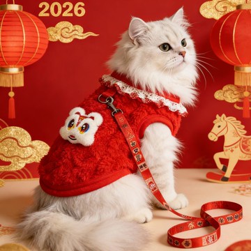 寵物衣服 寵物過年衣服 寵物新年衣服 寵物馬年衣服 寵物春節衣服 2026新年款幼貓狗狗保暖布偶藍貓醒獅背心可愛貓咪秋冬