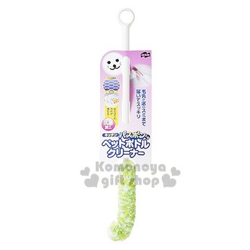 小禮堂 日製纖維寶特瓶清潔刷《綠.J型》抗菌加工.全長約40cm