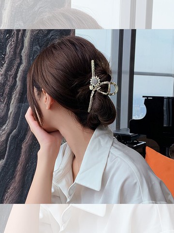 太陽花鯊魚夾森系發夾后腦勺金屬冷淡風夾子頭飾百搭大抓夾發飾女