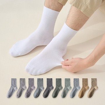 【NicoFun愛定做】2雙 棉襪 中筒襪 無骨耐磨抗菌 堆堆襪 針織襪 抗起球 經典百搭 岩境系(男襪25-28cm)
