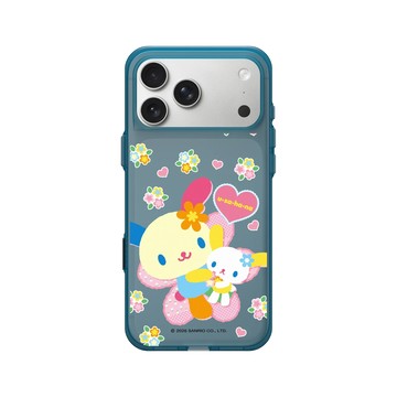 iPhone 17 Pro Max Clear (相機按鈕) 夜幕藍 - 三麗鷗-花小兔 Usahana - 抱緊緊