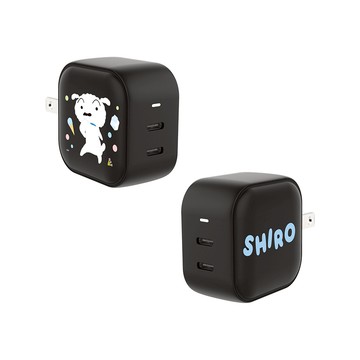 【TOYSELECT】蠟筆小新舞動小白GaN 45W Type-C雙孔充電頭