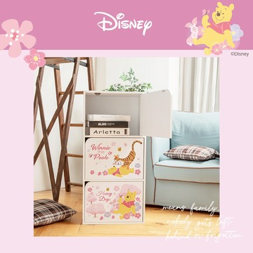 收納王妃 - 迪士尼 Disney【櫻花維尼】三層收納櫃 三層三門櫃雙層櫃 收納櫃 木櫃 書櫃