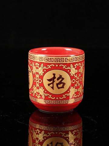 佛堂用品供水杯酒杯茶杯陶瓷法器財神 直口觀音蓮花凈水杯