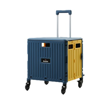 Damda Home plus 購物車 可摺疊收納 靜音滑輪  藍黃  1個