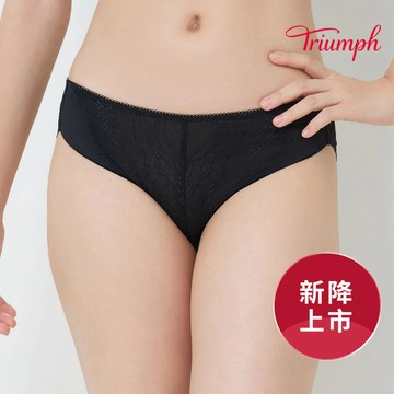 澎澎氣墊 輕悅系列 高衩三角褲 經典黑