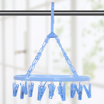 多功能寶寶掛鉤多夾子內衣襪架防風嬰兒衣服兒童成人塑料晾曬衣架