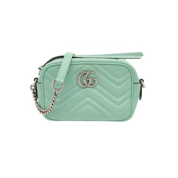 GUCCI 634936 GG MARMONT MATELASSÉ 波浪山形絎縫皮革斜背包相機包