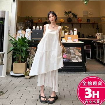 【梨卡】隔日到貨 女裝 洋裝 長裙 白色拼接洋裝 網紗洋裝 無袖長裙 夏季長裙 顯瘦洋裝 韓版GA5349【現貨24H】