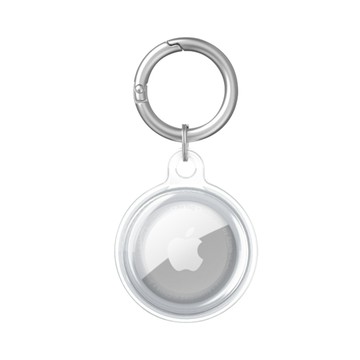 Airtag / 防丟器保護周邊 嚴選 AirTag 360度全包覆輕薄透色保護套/金屬登山扣環  透明