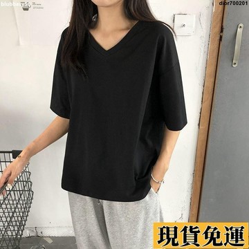 台灣限時熱賣 大尺碼短袖女 大碼短袖t恤女 外貿特大碼150公斤夏裝加肥短袖t恤女胖mm女士寬鬆V領上衣 大