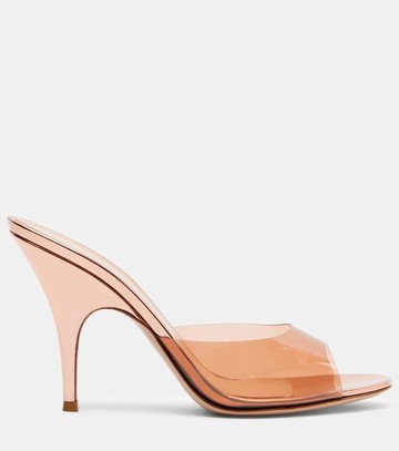 Gianvito Rossi 95 leather-trimmed PVC mules