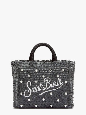 Vanity Mini Straw handbag with rhinestones motif - MC2 SAINT BARTH - gender_Woman